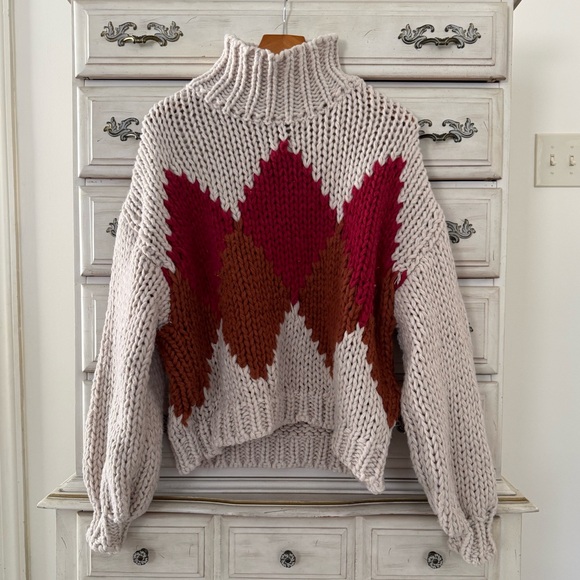 Vici Argyle Chunky Knit Sweater - Picture 3 of 5